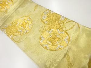 アンティーク 雲に鼓模様織出し袋帯(材料)